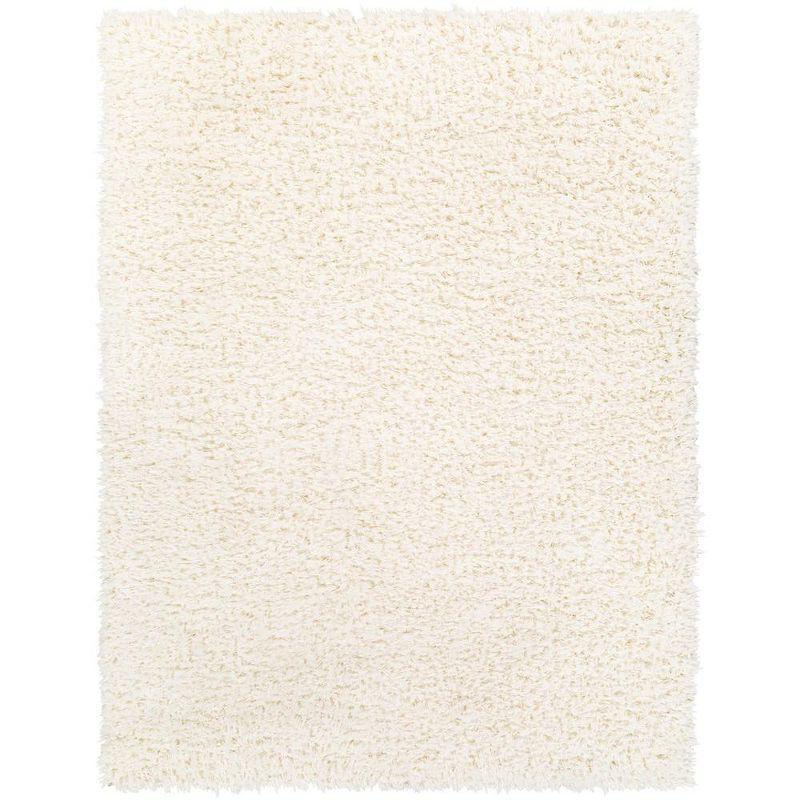 Abraham Cream Shag 5' x 7' Polyester Area Rug