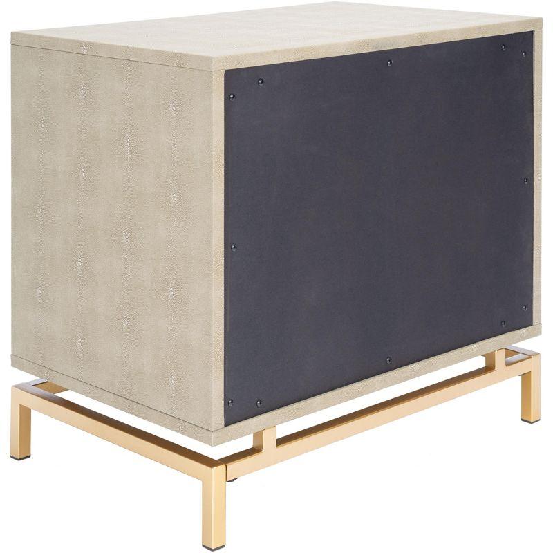 Meilana 1 Shelf 1 Drawer Nightstand - Light Taupe/Brass - Safavieh.