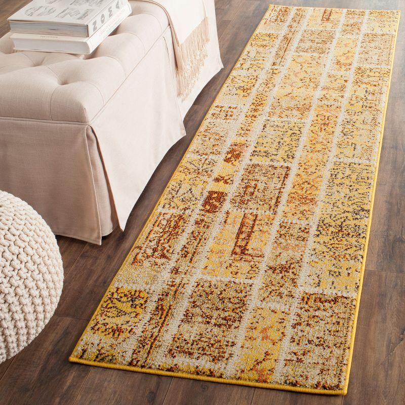 Bohemian Chic Yellow Multi Synthetic 2'2" x 8' Runner Rug