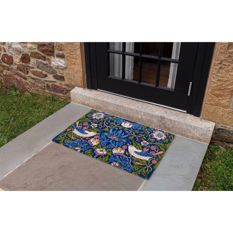 Victorian Blue and Green Coir Outdoor Doormat