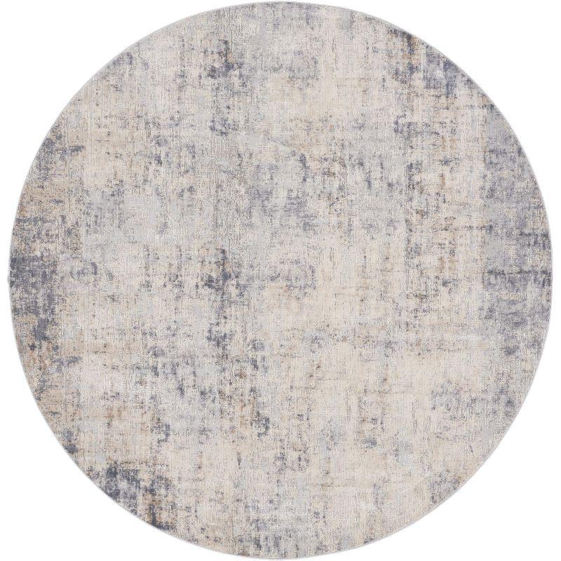 Nourison Rustic Textures Abstract Indoor Area Rug Grey/Beige 7’10” x Round