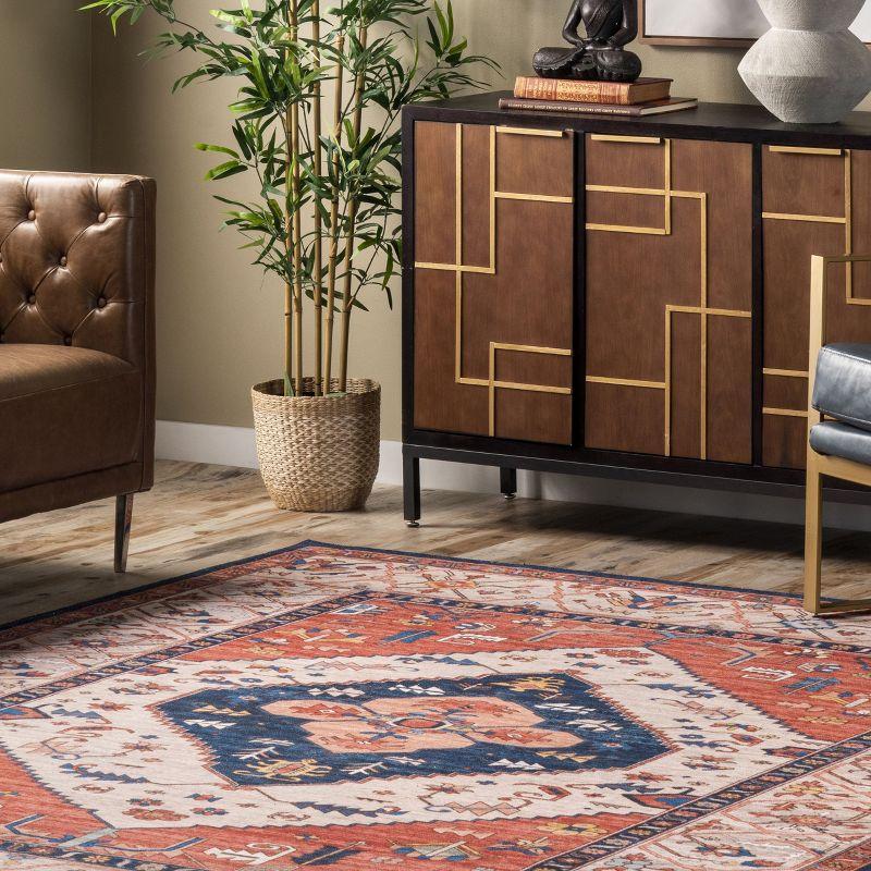 Nuloom Carolyn Pet Friendly Machine Washable Motif Area Rug, 3' x 5', Rust