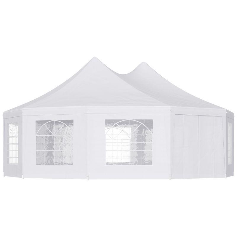 Outsunny Canopy Party Event Tent with 2 Pull-Back Doors, Column-Less Event Space, & Cathedral Windows, White