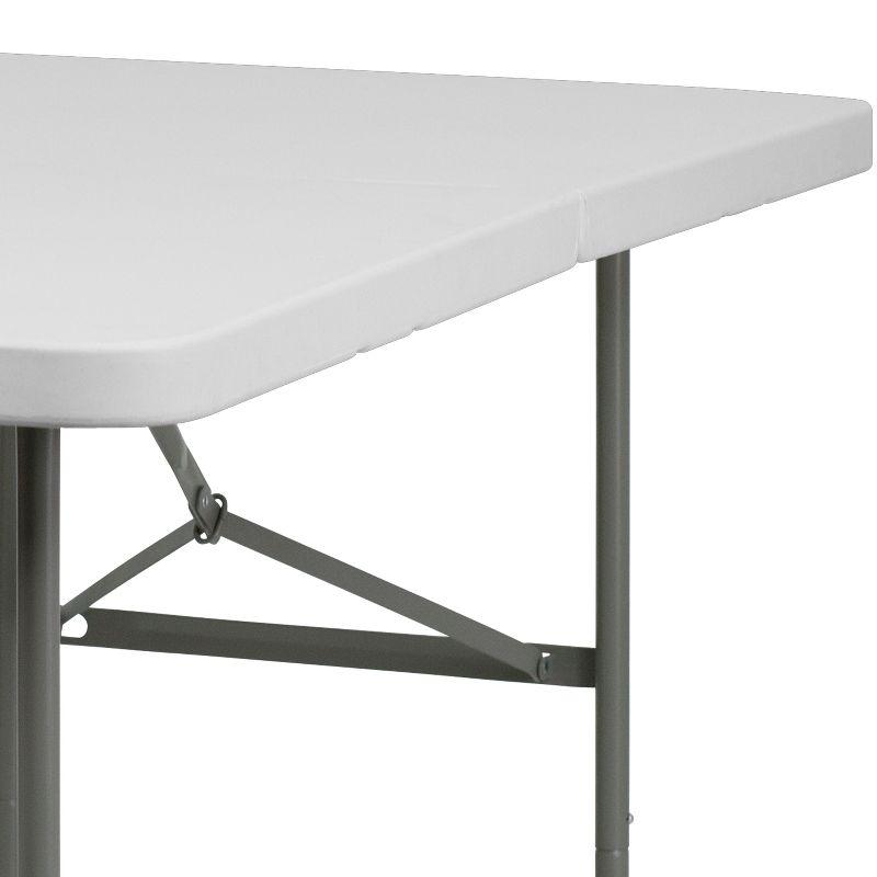 Noah 30"W x 60"L Bi-Fold Granite White Plastic Folding Table - Banquet Table