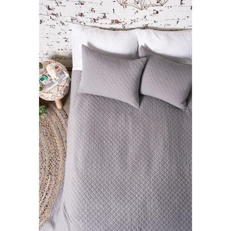 Jersey Lidio Gray Cotton Modern & Contemporary Reversible Quilt