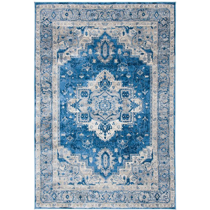 Brentwood Blue and Grey Hand-Knotted Reversible Area Rug