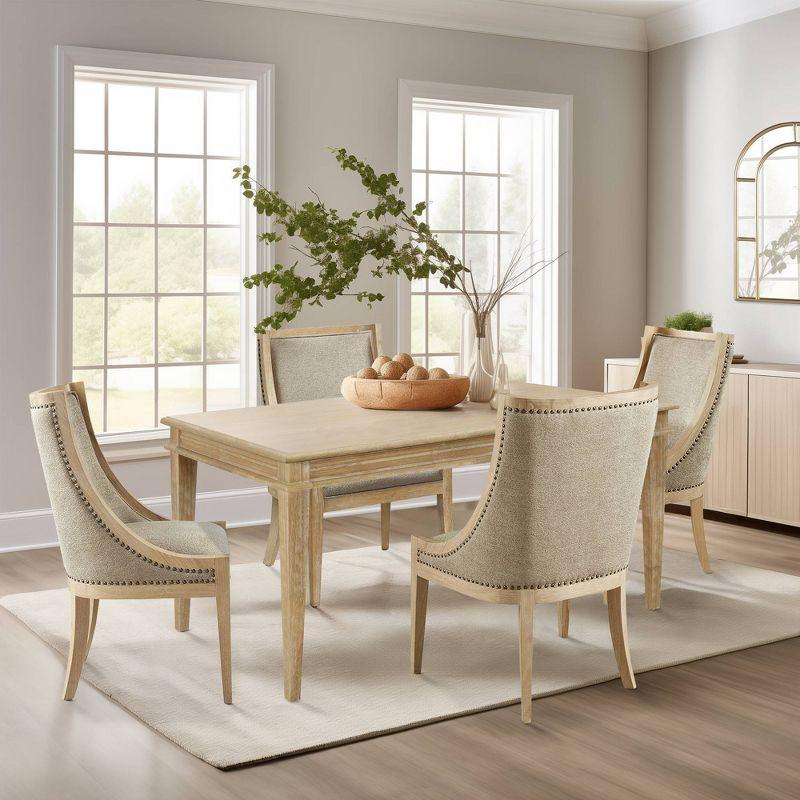 Martha Stewart Bella Parsons Dining Table Natural: Farmhouse Style, 4-Seat, Wood & MDF, 59.5" Width