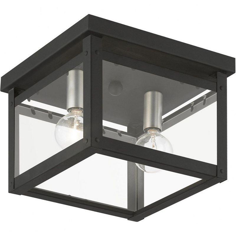 Livex Lighting Milford 2 - Light Flush Mount in  Black/Brushed Nickel