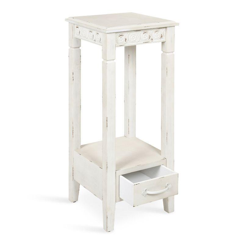 Kate and Laurel Idabelle Square Wood Tea Table, 12x12x30, White