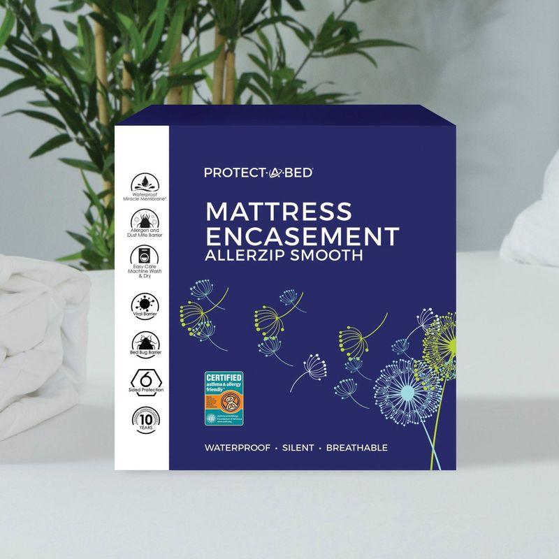 AllerZip Smooth Mattress Encasement with Allergen & Viral Protection - Protect-A-Bed