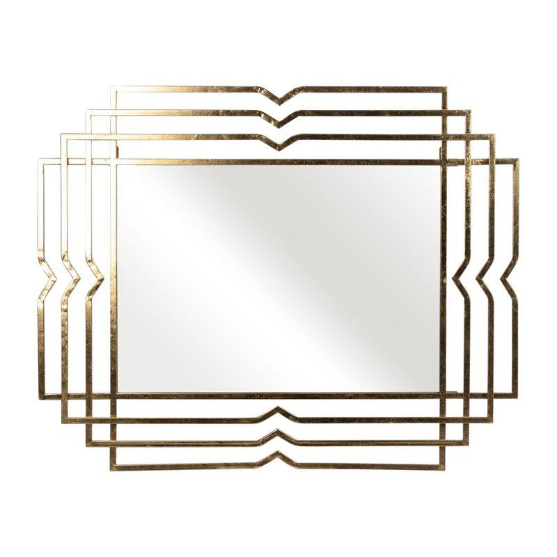 Gold Geometric Iron Rectangular Wall Mirror