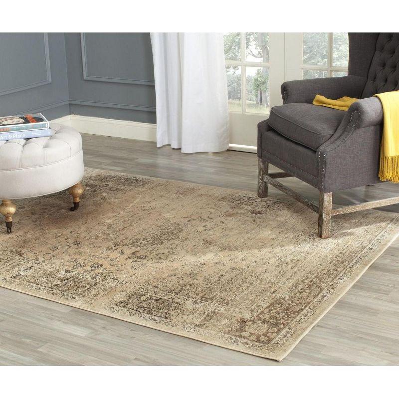 Vintage VTG113 Power Loomed Indoor Skid-Resistant Accent Rug - Warm Beige - 3'3"x5'7" - Safavieh