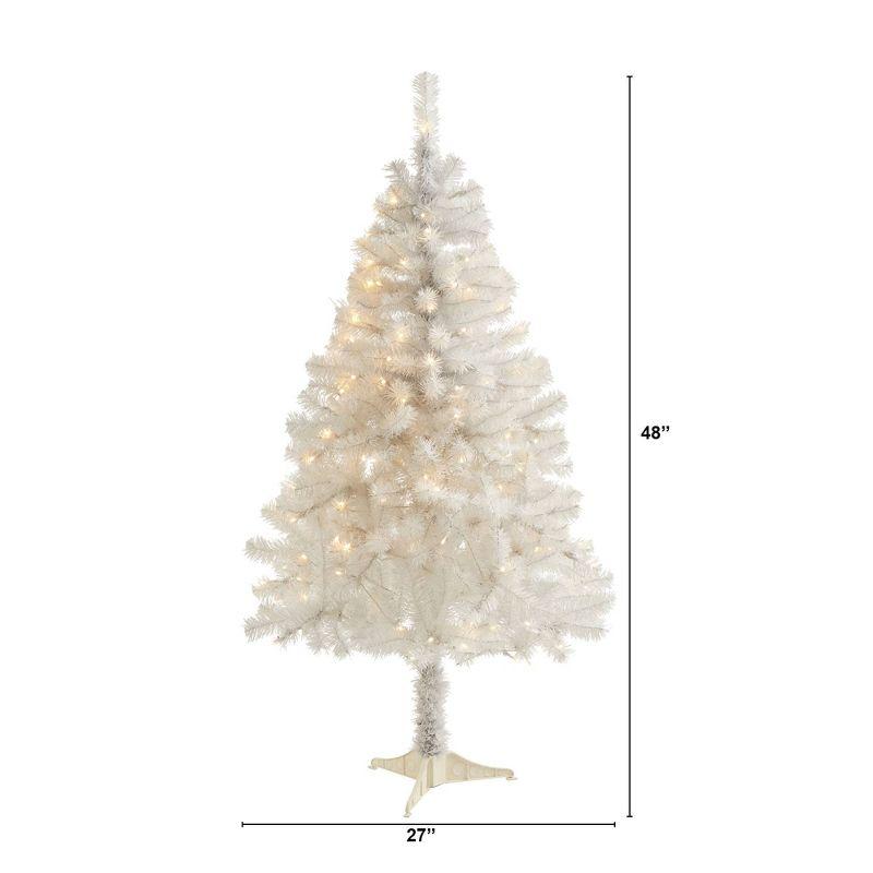 4ft Nearly Natural Pre-Lit LED White Artificial Christmas Tree Clear Lights