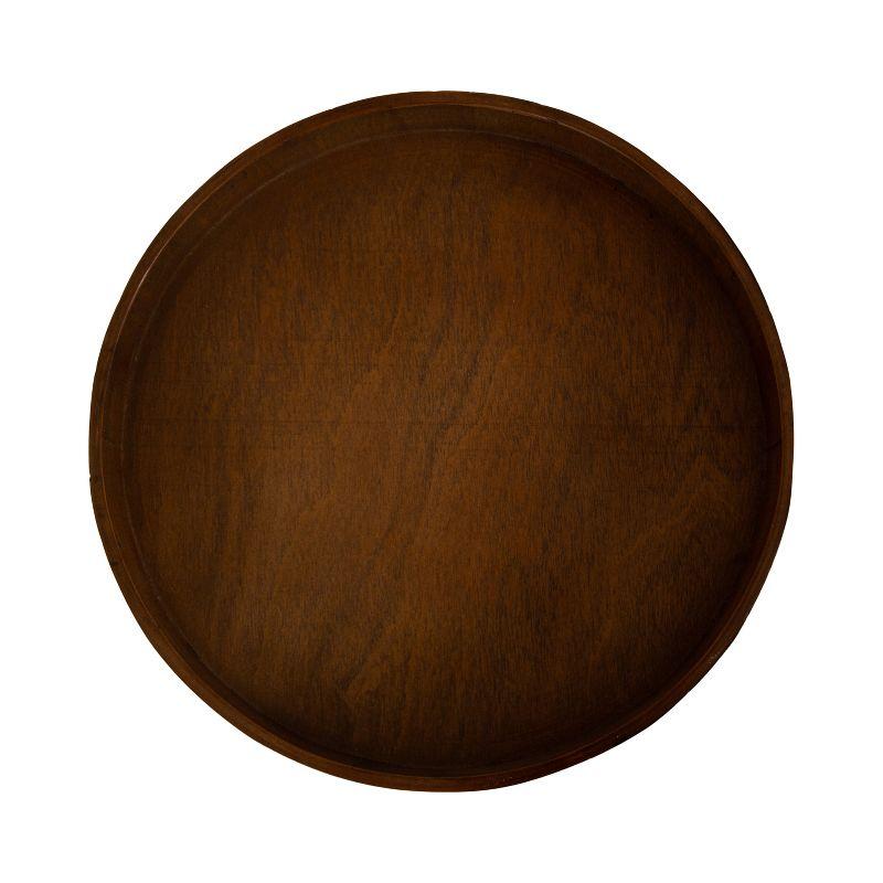 Kate and Laurel Bellport Pedestal End Table, 10x10x22, Rustic Brown