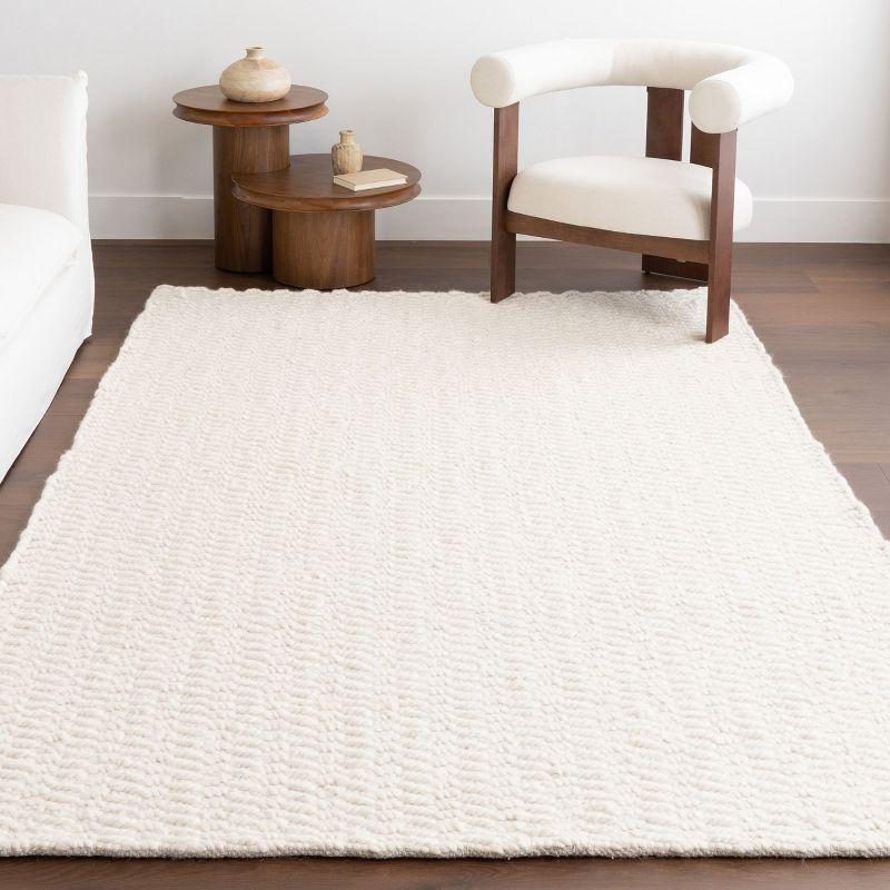 Nuloom Glendora Solid 6x9 Wool Indoor Area Rug for Living Room Bedroom Dining Room Kitchen, Ivory