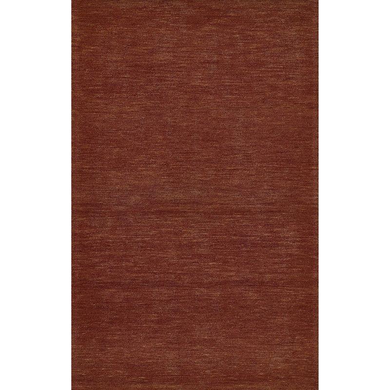 Momeni 5'x8' James Solid Handtufted Area Rug Rust: Wool, Low Pile, Indoor, Rectangle, Cotton Backing, Vacuum Care