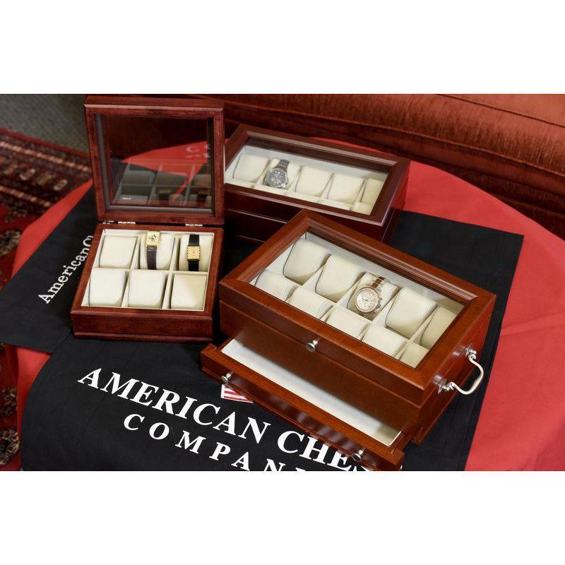 American Chest Wood Watch Box + Drawers