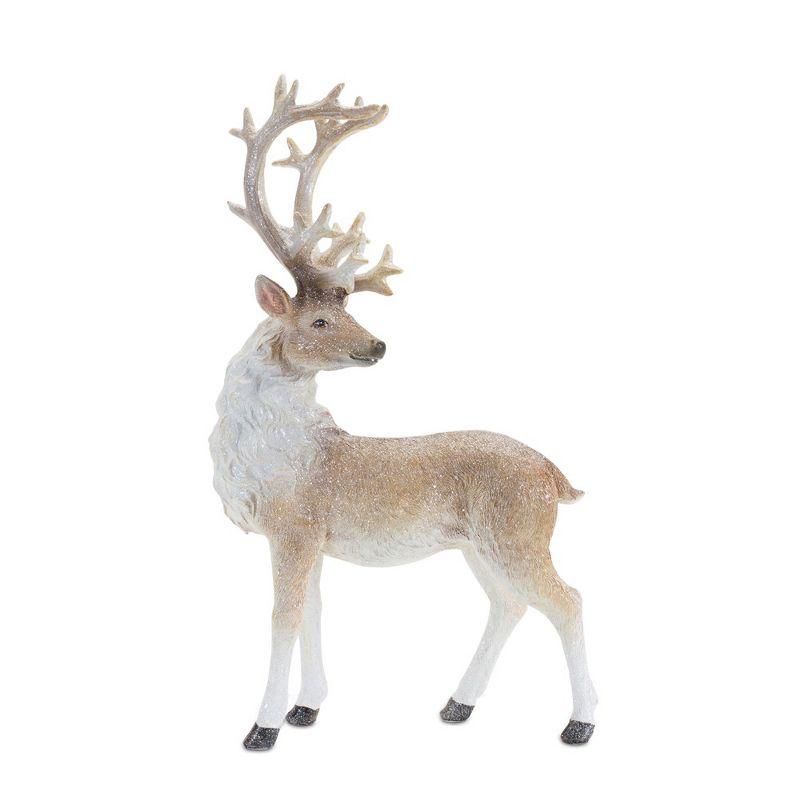 Melrose Glittered Deer Statue (Set of 3)