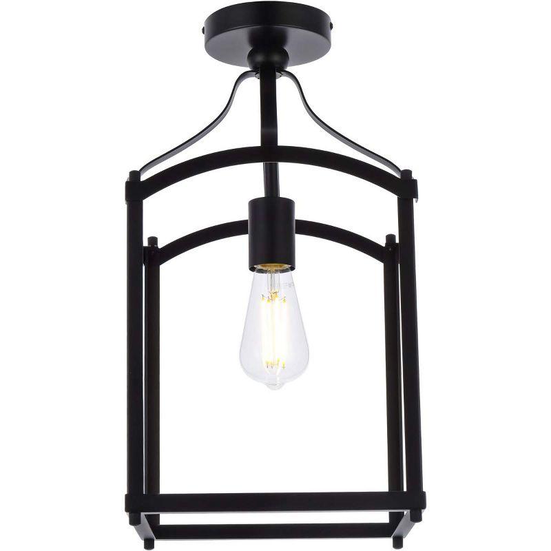 Black Iron Indoor/Outdoor 1-Light Flush Mount Fixture