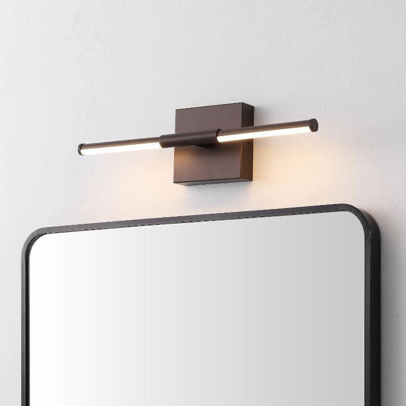 JONATHAN Y Makena 16.25" Modern Minimalist Dimmable Integrated LED Metal Wall Sconce, Oil Rubbed Bronze