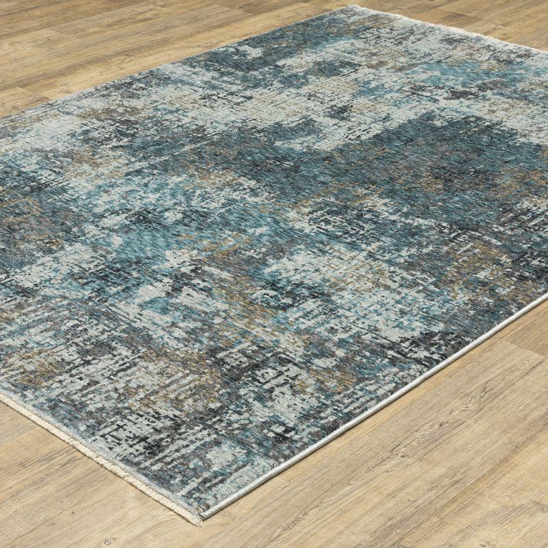 Hayden Blue and Beige Abstract 3'3" x 5' Area Rug