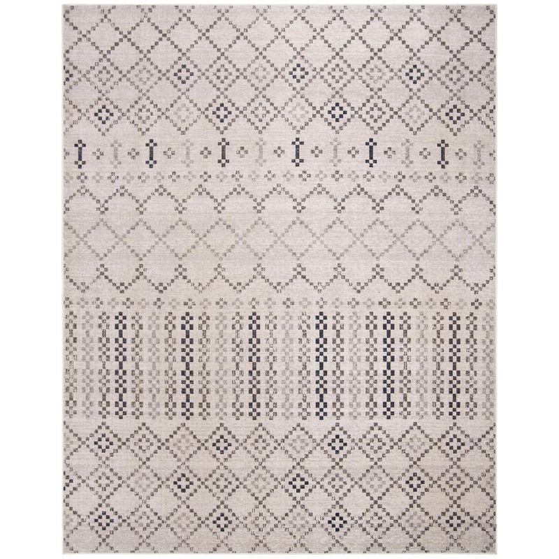 Charcoal Grey Medallion 9' x 12' Synthetic Area Rug