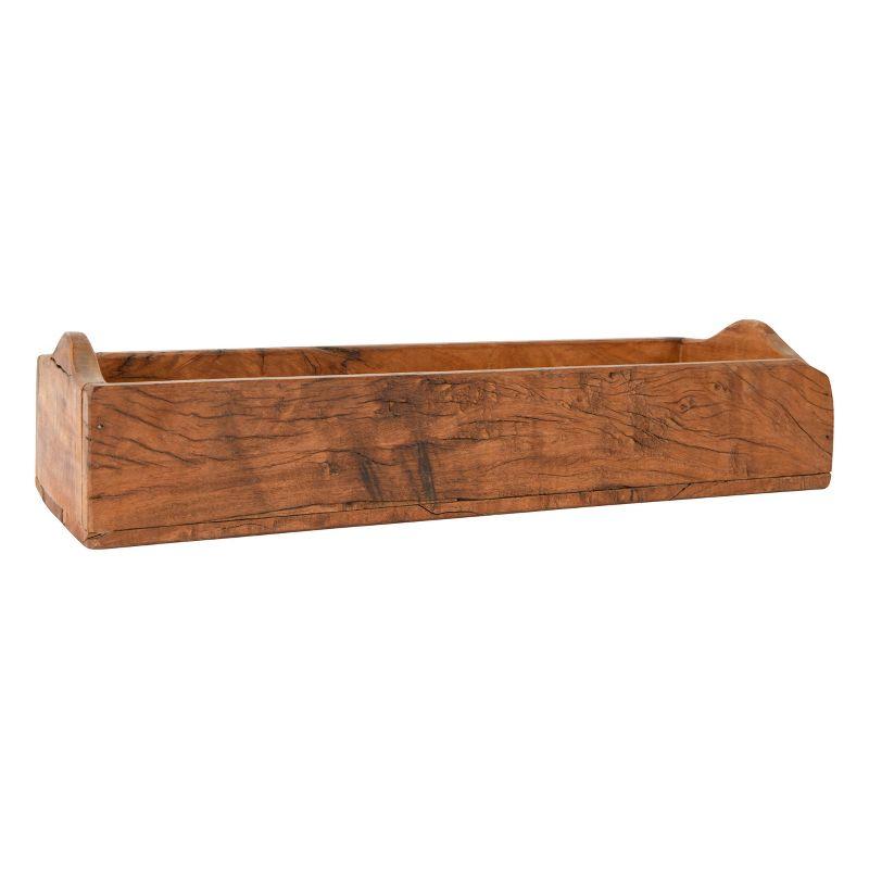 Storied Home Set of 3 Found Wood Boxes Brown: Rustic Decorative Trays, Not for Food Service