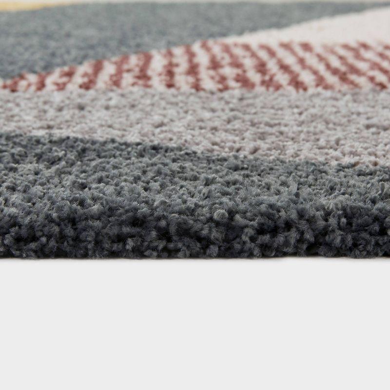 4'4"x6' Merril Mid-Century Modern Geometric Rug Blue - Balta Rugs: Indoor High Pile, Fade & Stain-Resistant