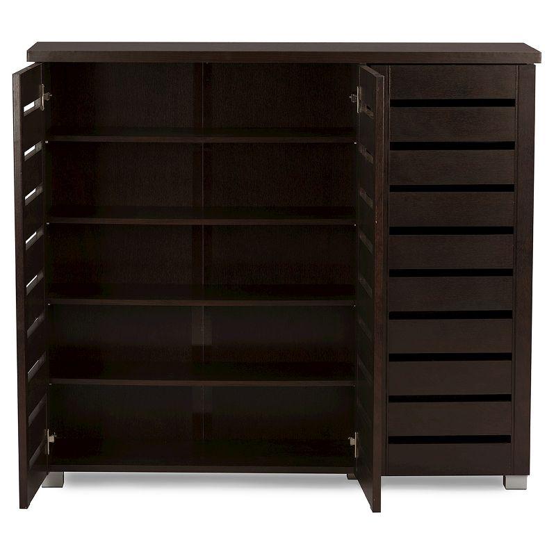 Adalwin Modern and Contemporary 3-Door Wooden Entryway Shoes Storage Cabinet: Organizer for 20 Pairs - Baxton Studio