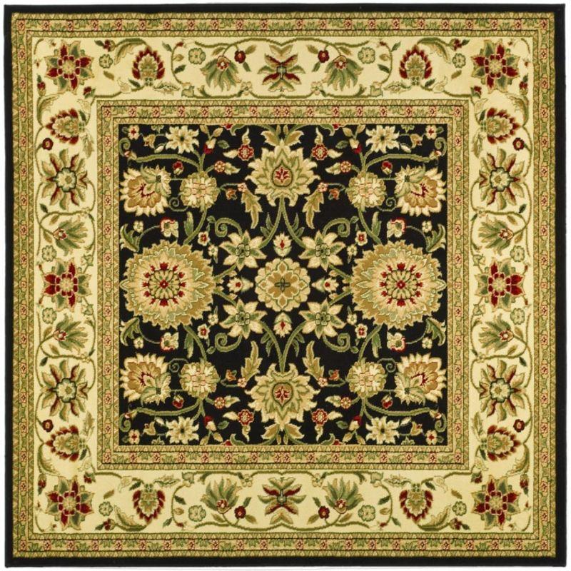 Lyndhurst LNH212 Power Loomed Area Rug - Black/Ivory - 5'3"x5'3" - Safavieh