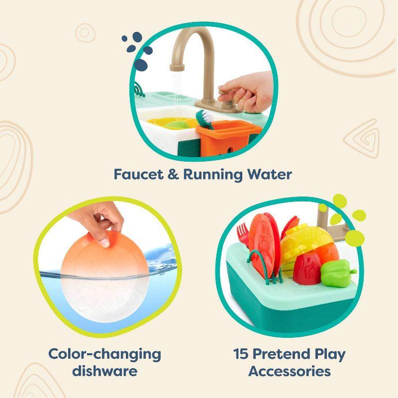 B. toys Running Water Play Sink - Splash-n-Scrub Sink - Kids Kitchen Playset