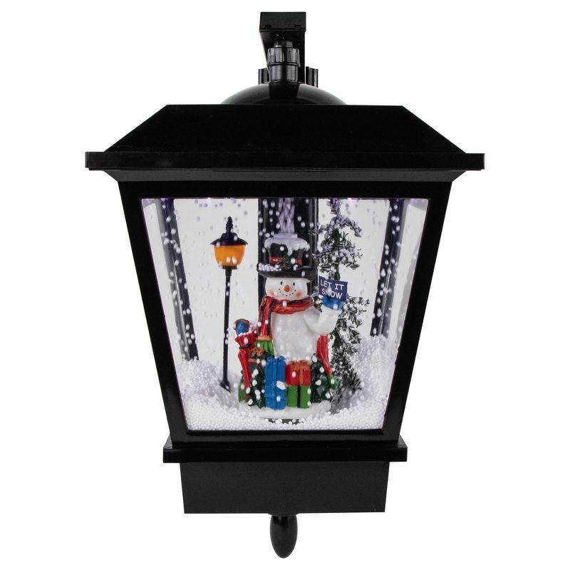 Northlight Seasonal Lighted and Musical Wall Mounted Snowing Christmas Street Lamp