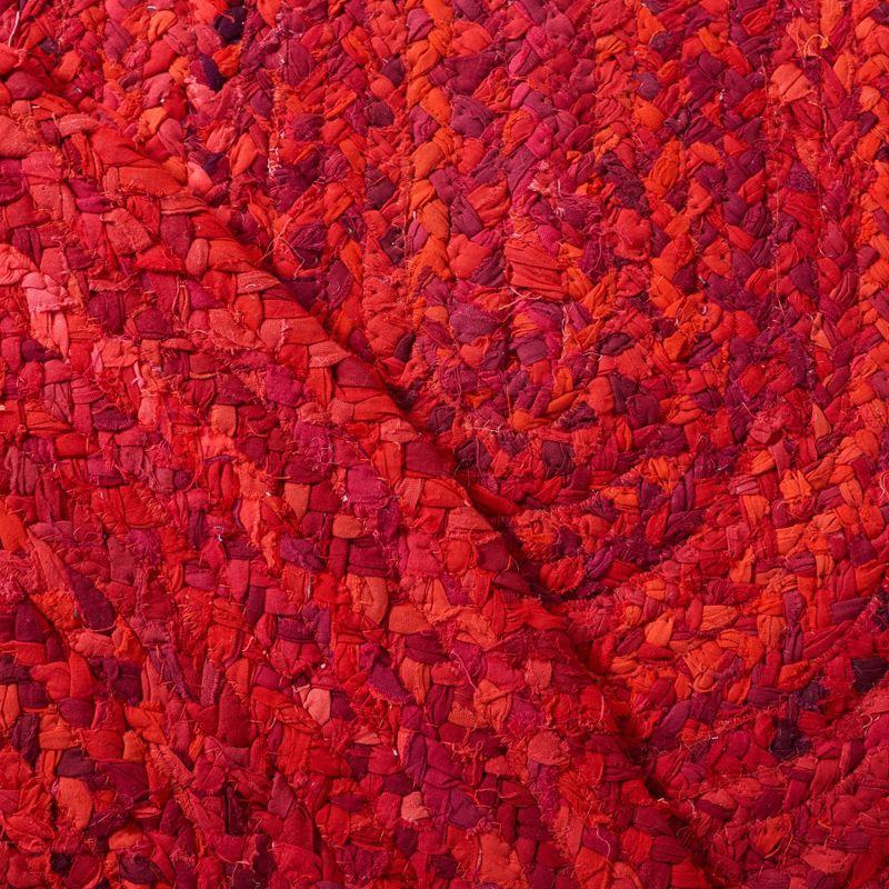 Braided BRD452 Hand Woven Indoor Area Rug - Red - 5'x8' Oval - Safavieh