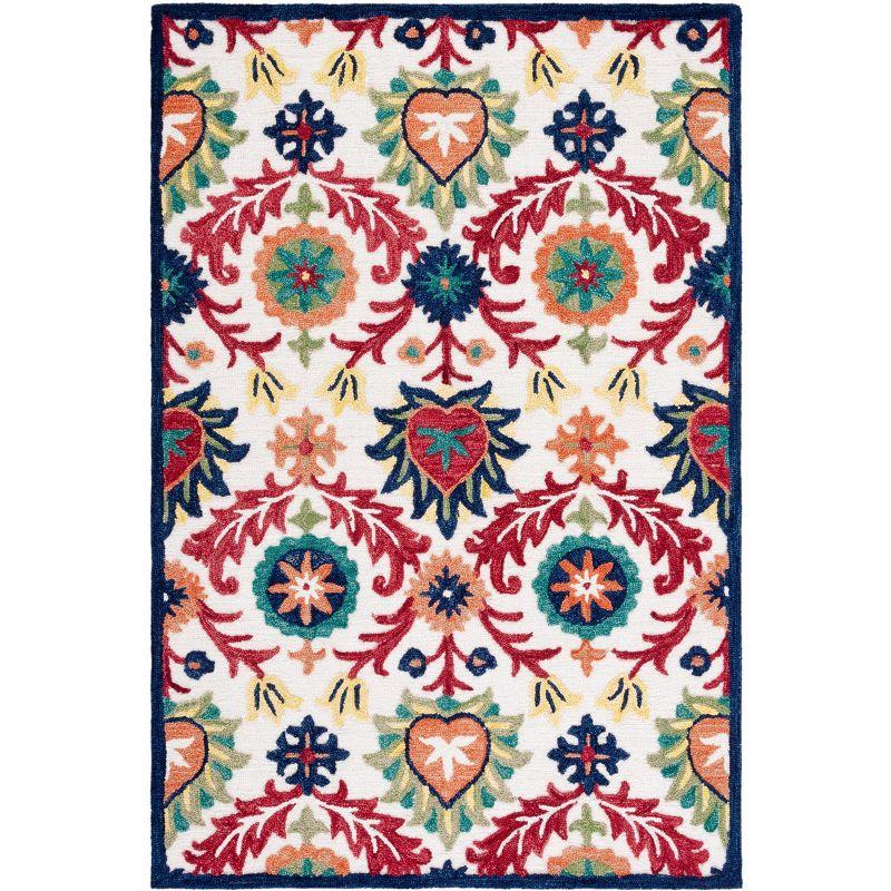 Blossom BLM563 Hand Tufted Area Rug - Ivory/Green - 4'x6' - Safavieh.