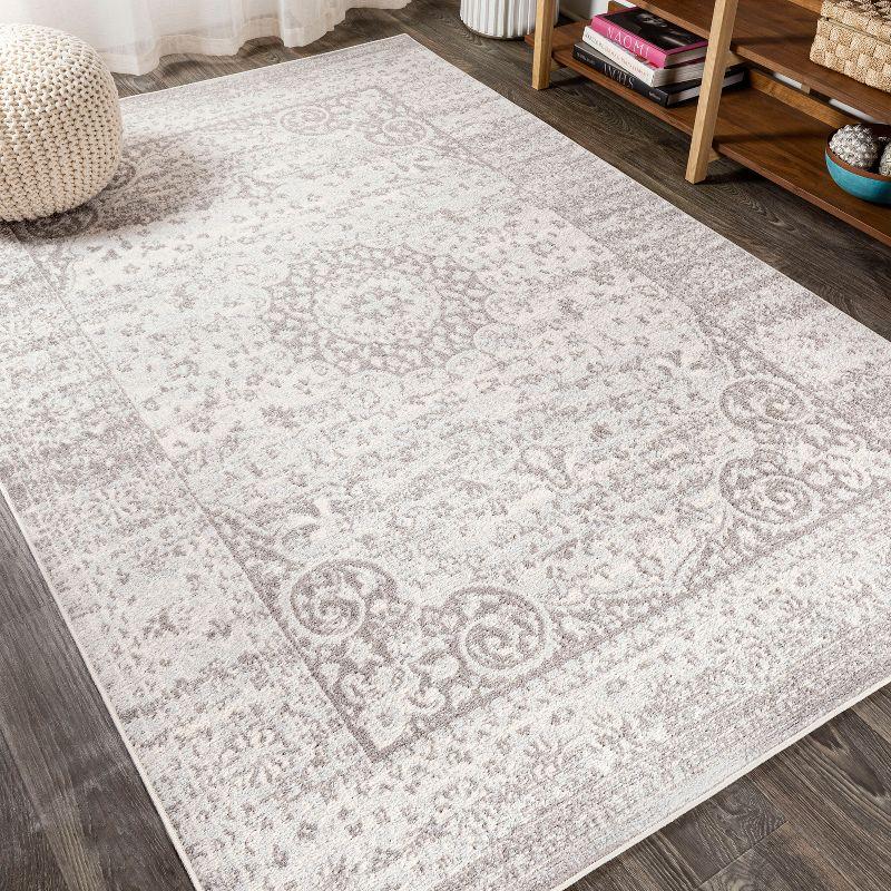 Ferro Filigree Charcoal Black and White Area Rug - JONATHAN Y