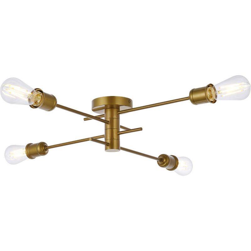 Xavier Adjustable Brass 4-Light Flush Mount Fixture