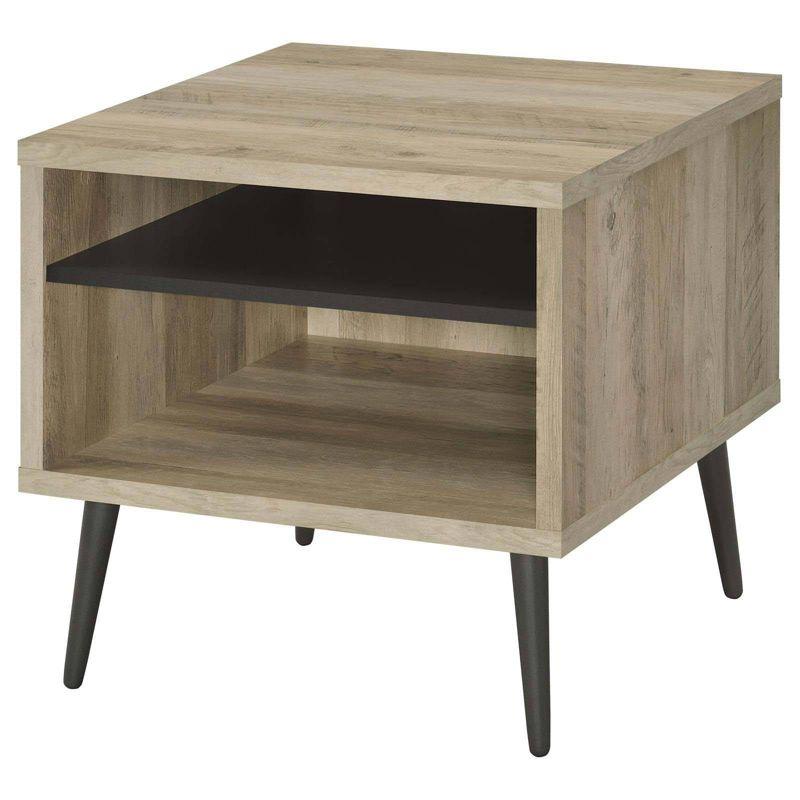 Coaster Welsh Mid Century Modern Wood End Table With Shelf Antique Pine/Gray