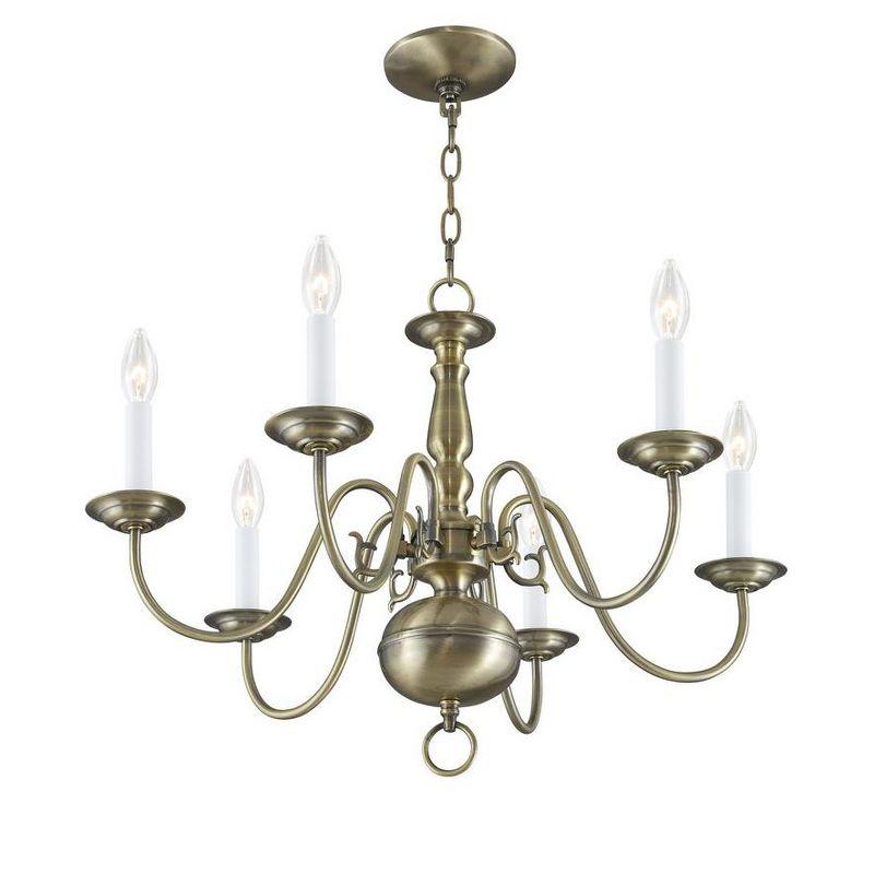 Livex Lighting Williamsburgh 6 - Light Chandelier in  Antique Brass