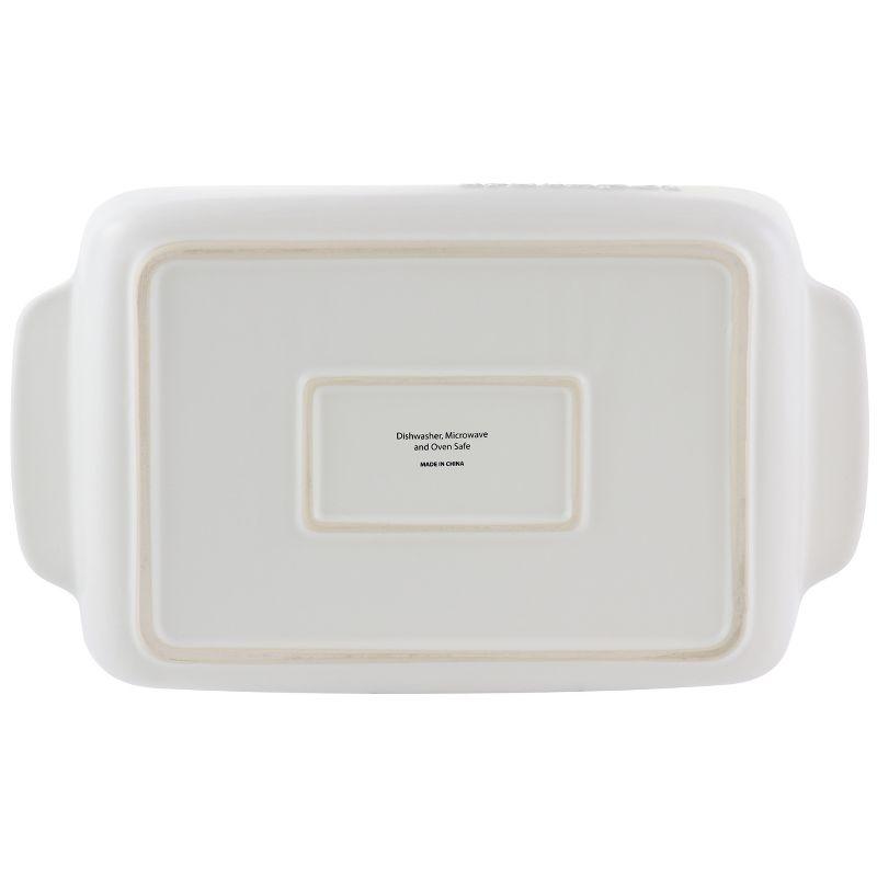 Cream Rectangular Stoneware Bake Pan Set, 2.5 and 3.5 Quart