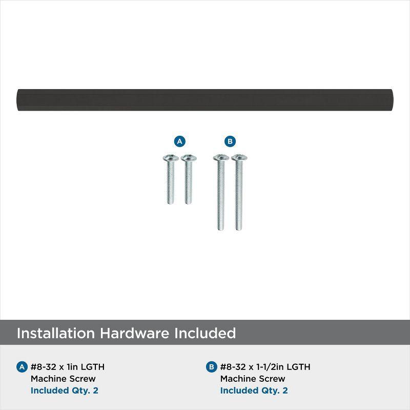 Amerock Caliber 6-5/16 inch (160mm) Center-to-Center Matte Black Cabinet Pull