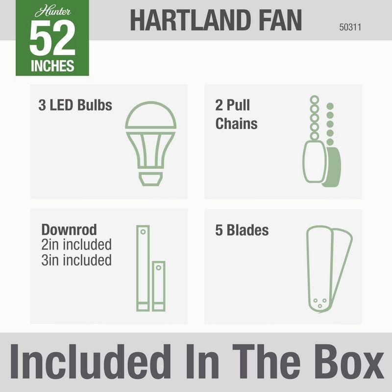 52" Hartland 5 - Blade Standard Ceiling Fan with Pull Chain and Light Kit Included