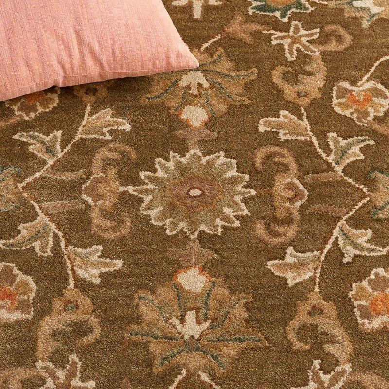 Antiquity AT52 Hand Tufted Indoor Area Rug - Olive/Gold - 6'x6' - Safavieh