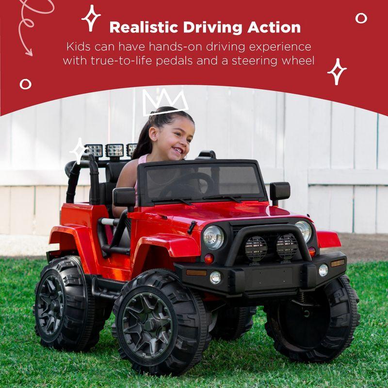 Best Choice Products 12V Kids Ride On Truck Car w/ Remote Control, Spring Suspension, Bluetooth, LED Lights