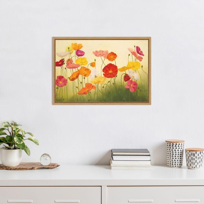 Amanti Art Sunlit Poppies by Janelle Kroner Canvas Wall Art Print Framed 23 x 16-in.