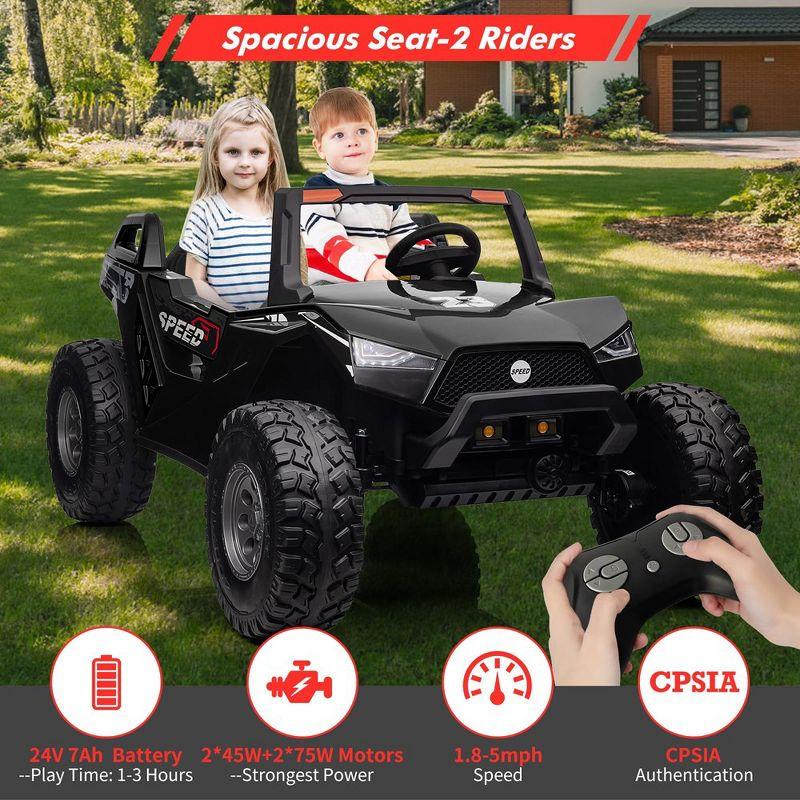 24V 2 Seaters Ride On UTV car with Remote Control for Kids, 4WD Motors Electric Vehicle