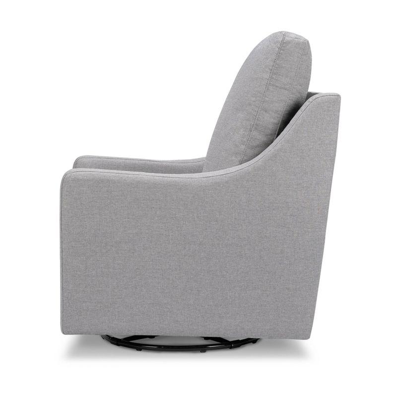 Misty Gray 34" Plush Swivel Glider with High Pillowback