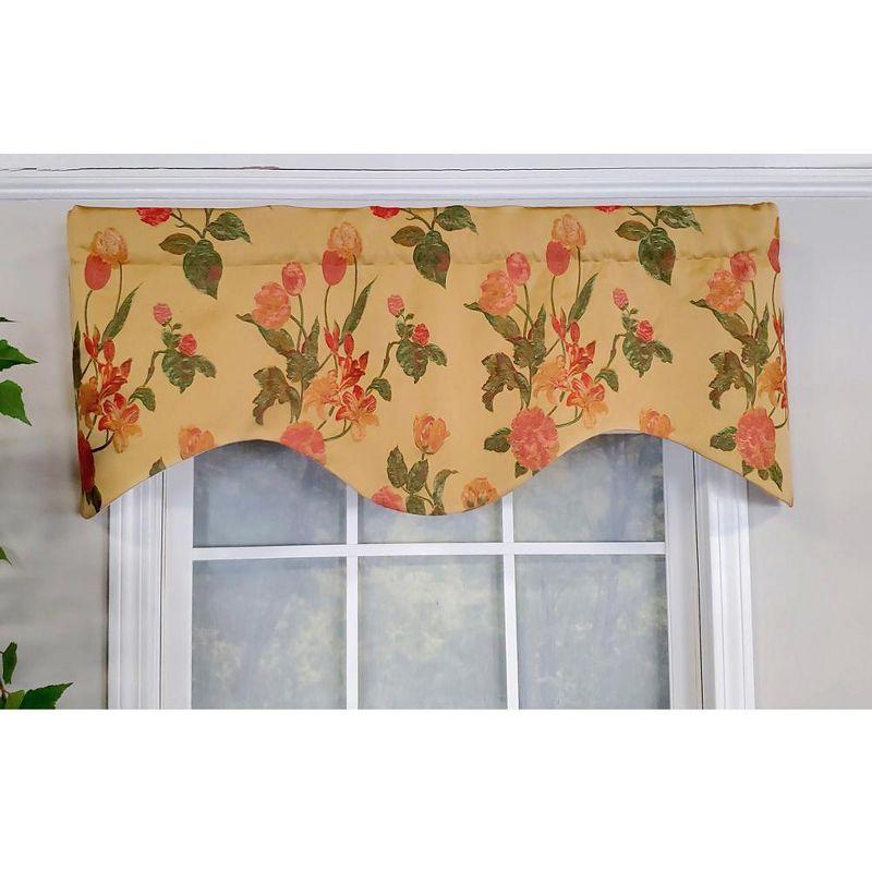 RLF Home Luxurious Modern Design Classic Garland Regal Style Window Valance 50" x 17" Gold