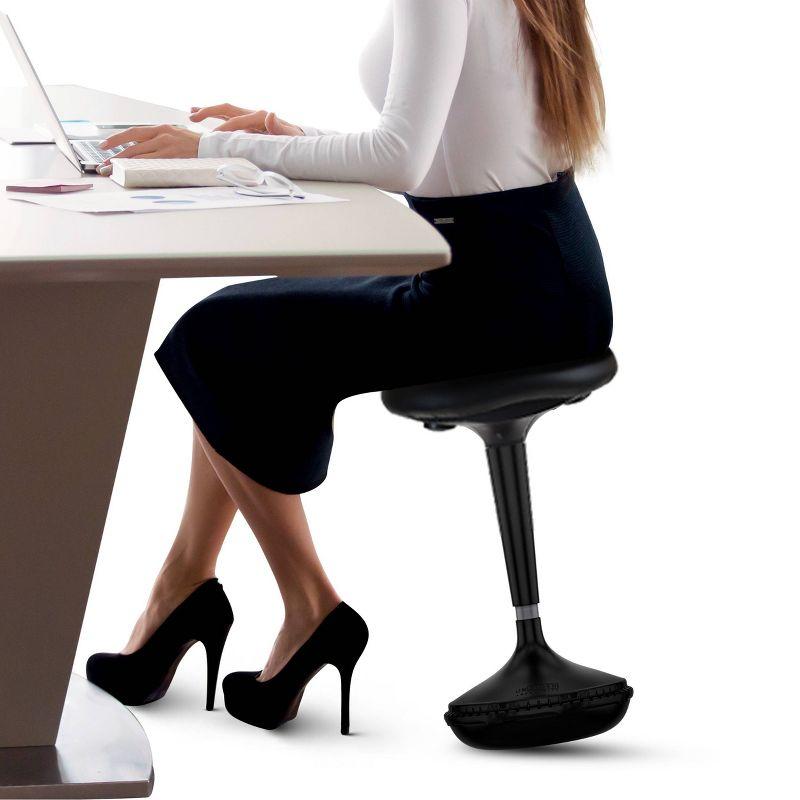 Wobble Standing Desk Office Chair Black Vinyl - Uncaged Ergonomics