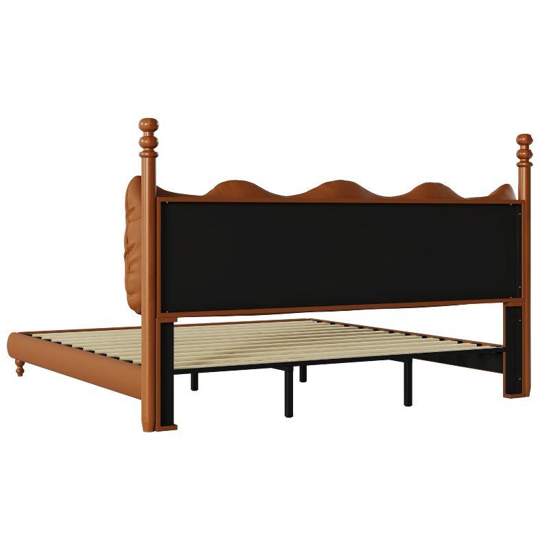 Christopher Knight Home Calka Modern Faux Leather Upholstered Coffee Bed with Headboard, California King