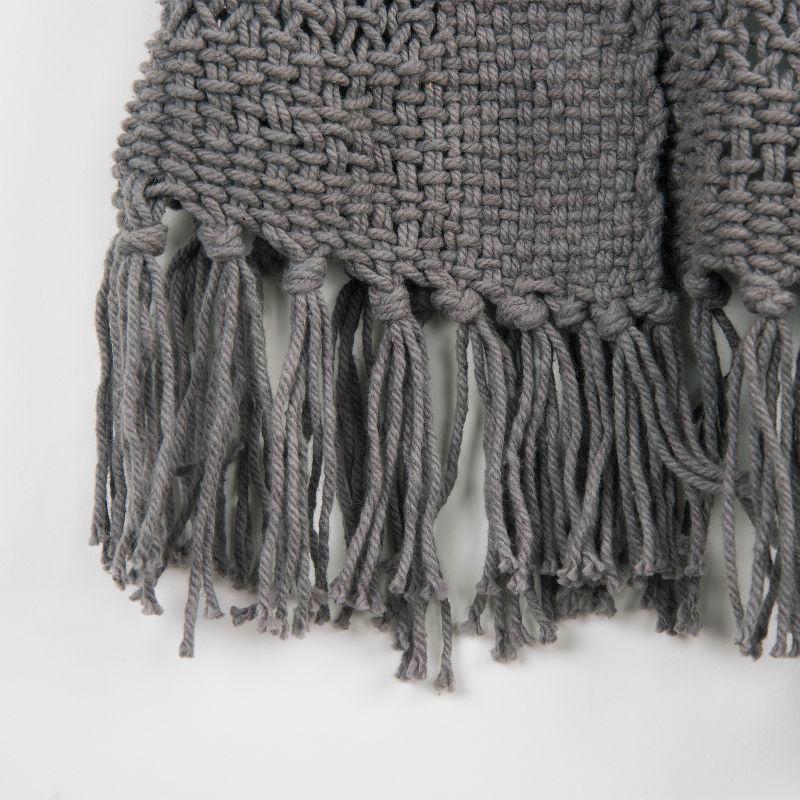 50"x60" Solid Throw Blanket Charcoal - Rizzy Home
